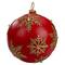 12" Red And Gold Tabletop Ball Ornament With LED Lights